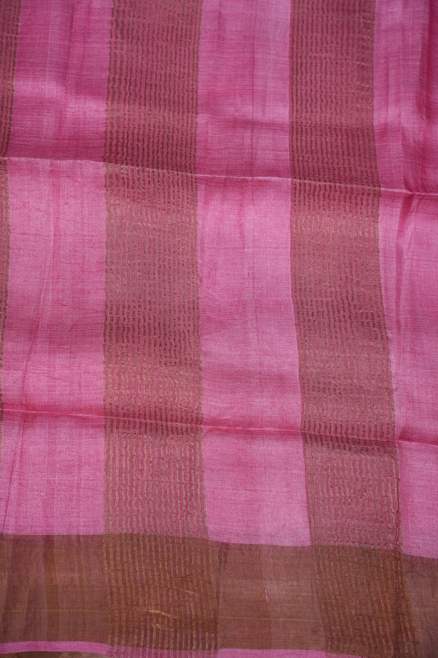 Pure Tussar Silk Saree with Floral Prints | Silk Mark Certified - Lavender & Pink