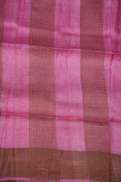 Pure Tussar Silk Saree with Floral Prints | Silk Mark Certified - Lavender & Pink