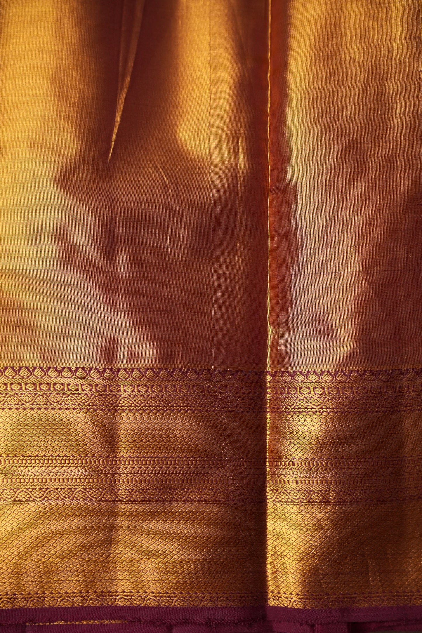 Lilac Purple & Deep Red Pure Tissue Kanchipuram Silk Saree|Silk Mark Certified