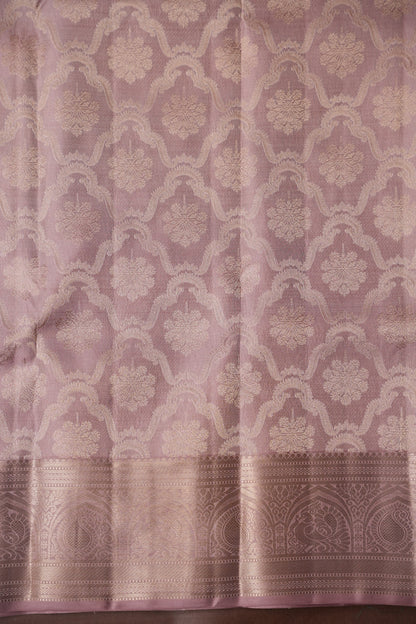 Pastel Nude Pure Kanchipuram Silk Saree|Silk Mark Certified