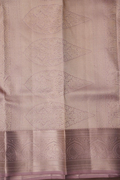 Pastel Nude Pure Kanchipuram Silk Saree|Silk Mark Certified