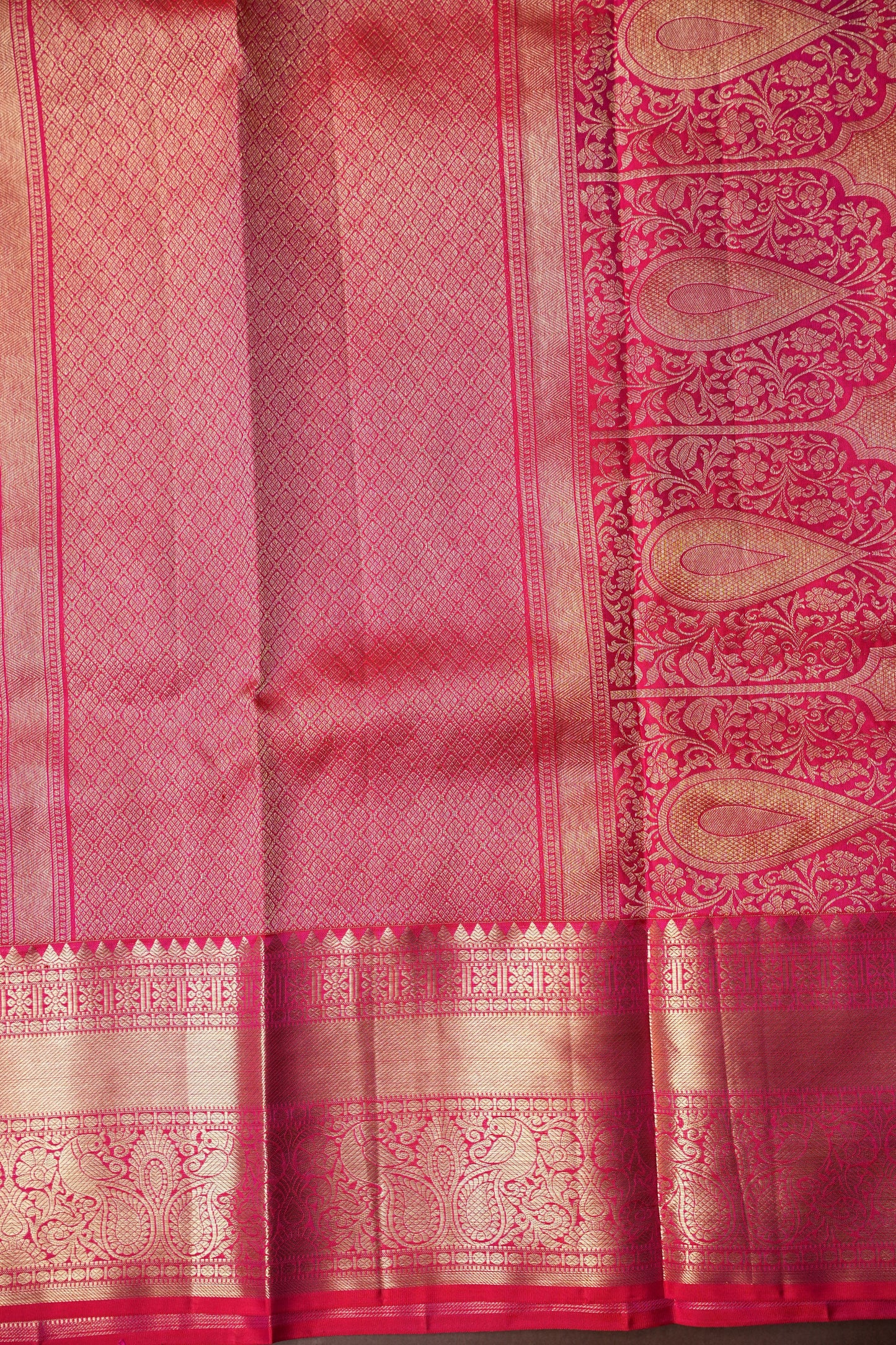 Rangkat Collection-Pink & Red in Pure Kanchipuram Silk Saree|Silk Mark Certified