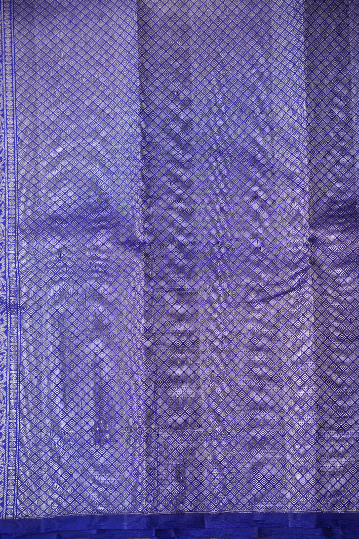 Pure Kanchipuram Silk Saree - Blue & Navy| Silk Mark Certified