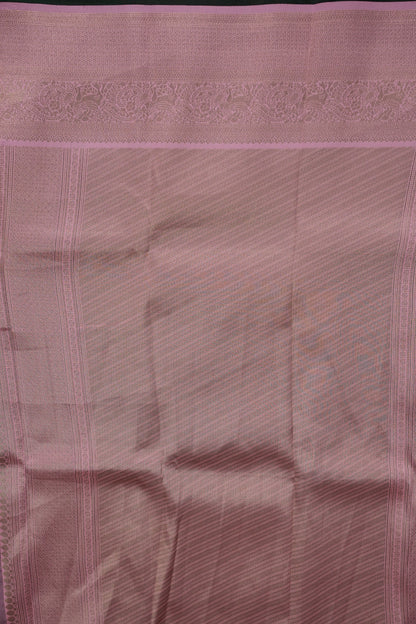 Kanchivaram Semi Silk Saree - Emerald Green with Baby Pink