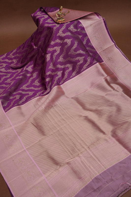 Kanchivaram Semi Silk Saree - Magenta with Baby Pink