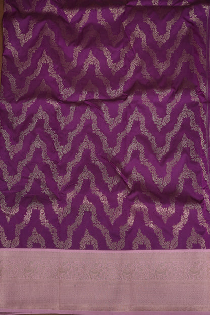 Kanchivaram Semi Silk Saree - Magenta with Baby Pink