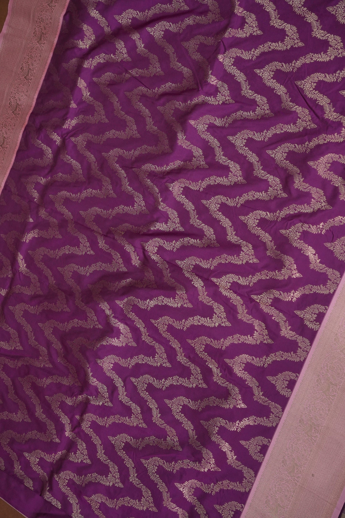 Kanchivaram Semi Silk Saree - Magenta with Baby Pink