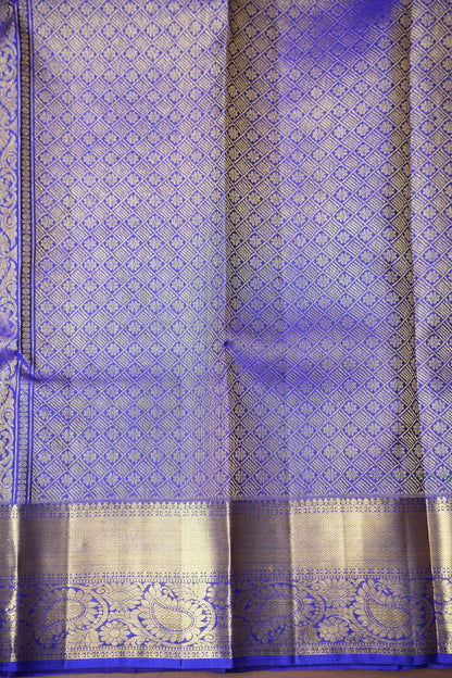 Pure Kanchipuram Silk Saree - Peacock Green & Blue| Silk Mark Certified