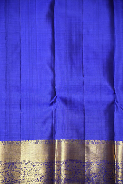 Pure Kanchipuram Silk Saree - Peacock Green & Blue| Silk Mark Certified