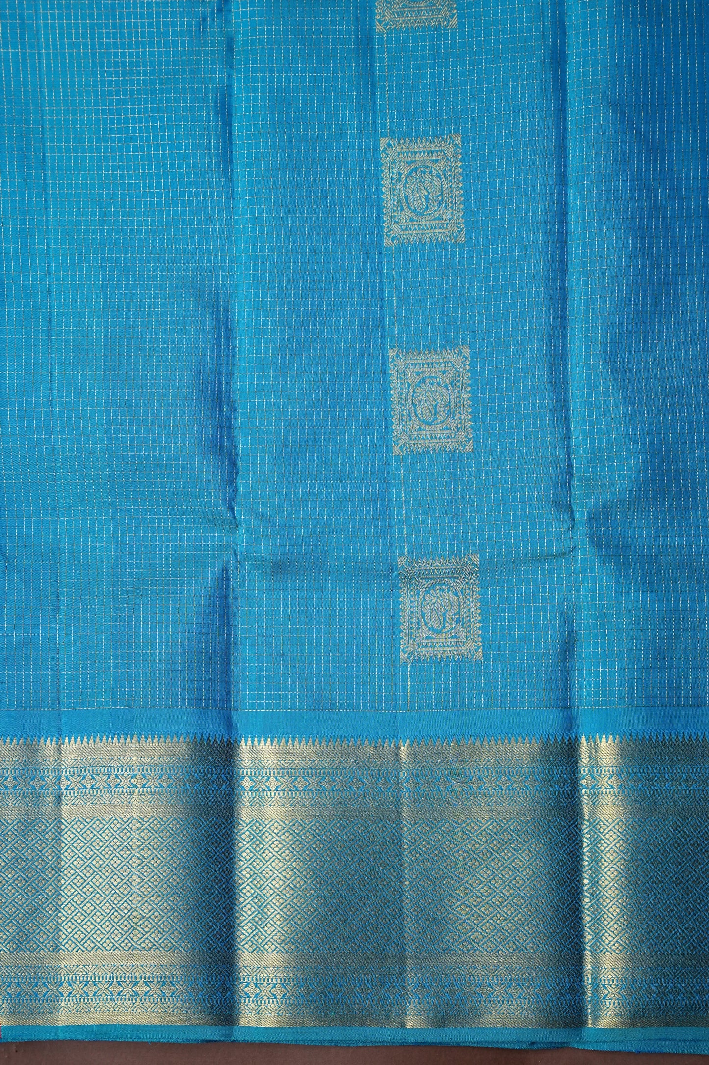 Pure Kanchipuram Silk Saree - Blue & Pink| Silk Mark Certified