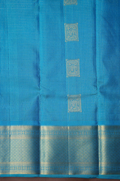 Pure Kanchipuram Silk Saree - Blue & Pink| Silk Mark Certified