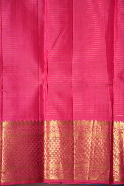 Pure Kanchipuram Silk Saree - Blue & Pink| Silk Mark Certified