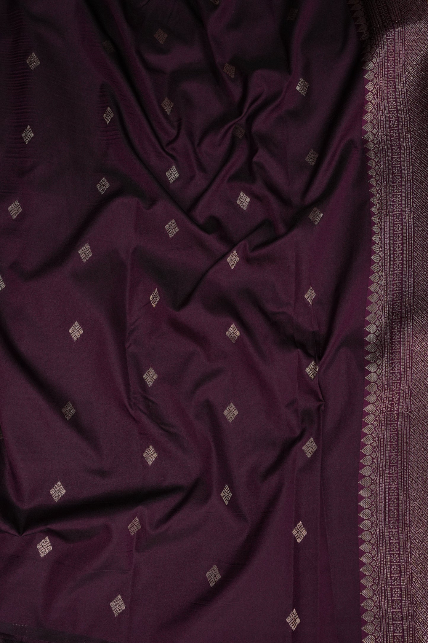Kanchivaram Semi Silk Saree - Mustard with Wine