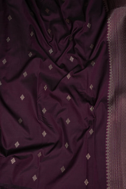 Kanchivaram Semi Silk Saree - Mustard with Wine