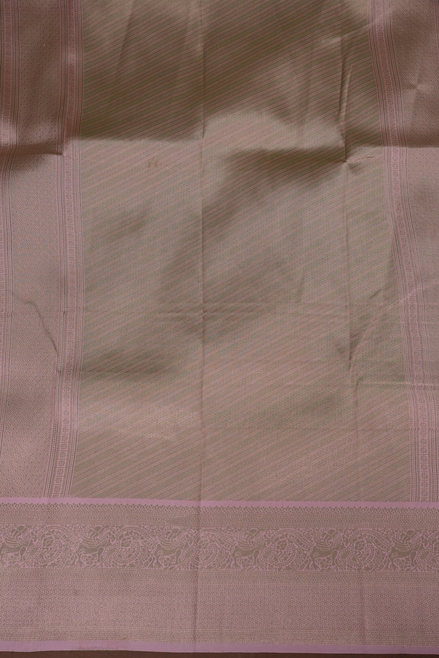 Kanchivaram Semi Silk Saree - Turquoise Green with Baby Pink
