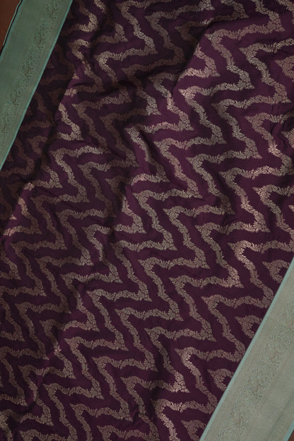 Kanchivaram Semi Silk Saree - Wine with Sea Green