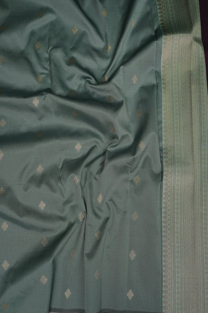 Kanchivaram Semi Silk Saree - Wine with Sea Green