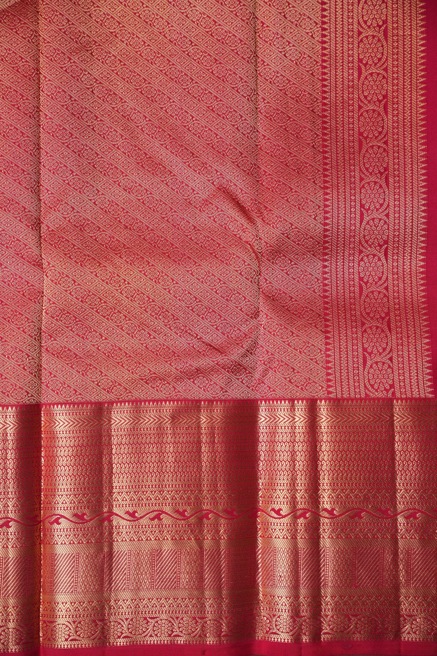 Pure Kanchipuram Silk Saree - Emerald Green & Orange| Silk Mark Certified