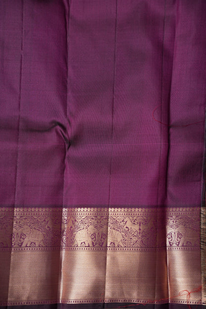 Pure Kanchipuram Brocade Silk Saree - Deep Purple| Silk Mark Certified