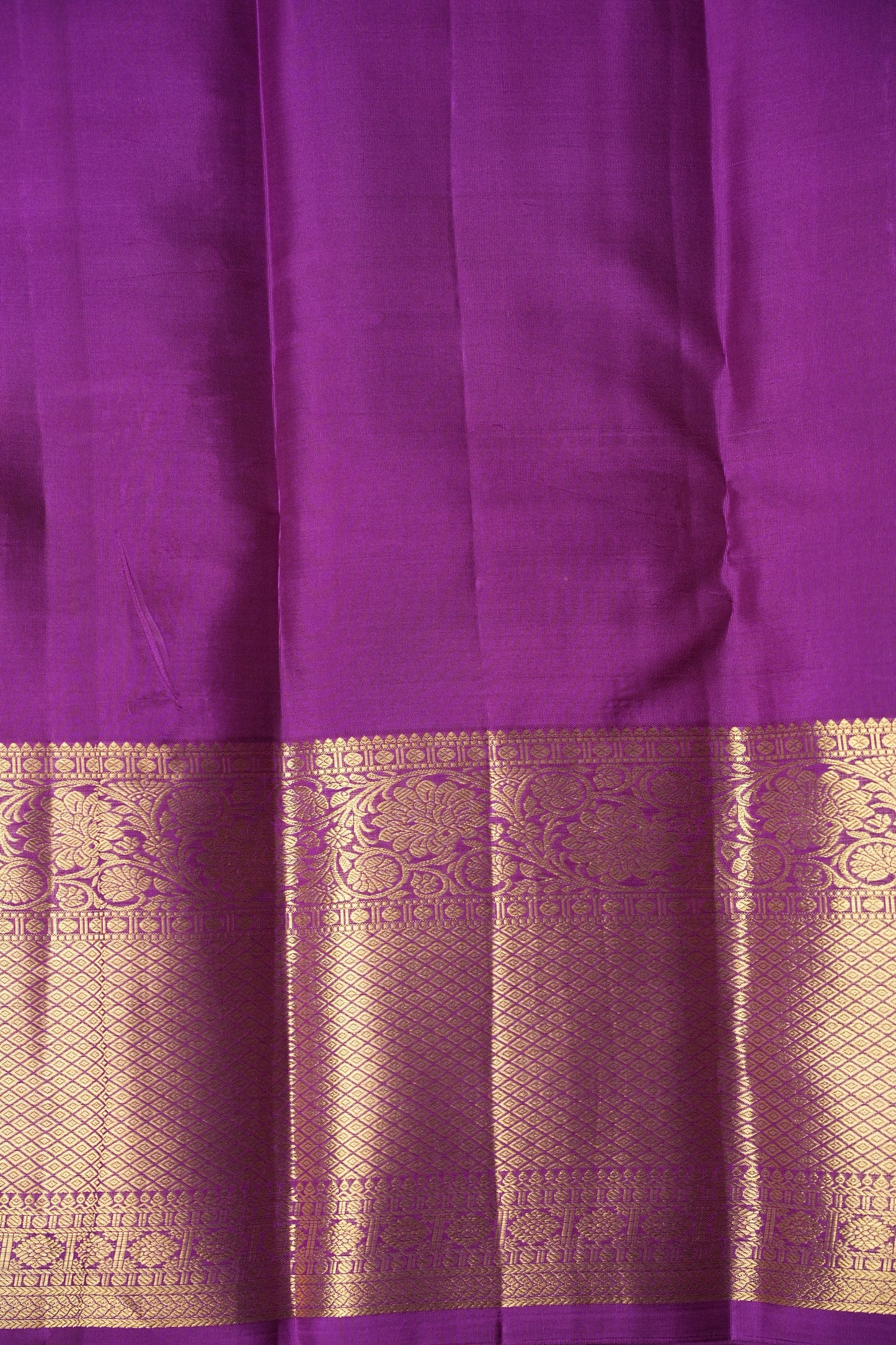 Pure Kanchipuram Brocade Silk Saree - Bright Parrot Green with Purple Border| Silk Mark Certified