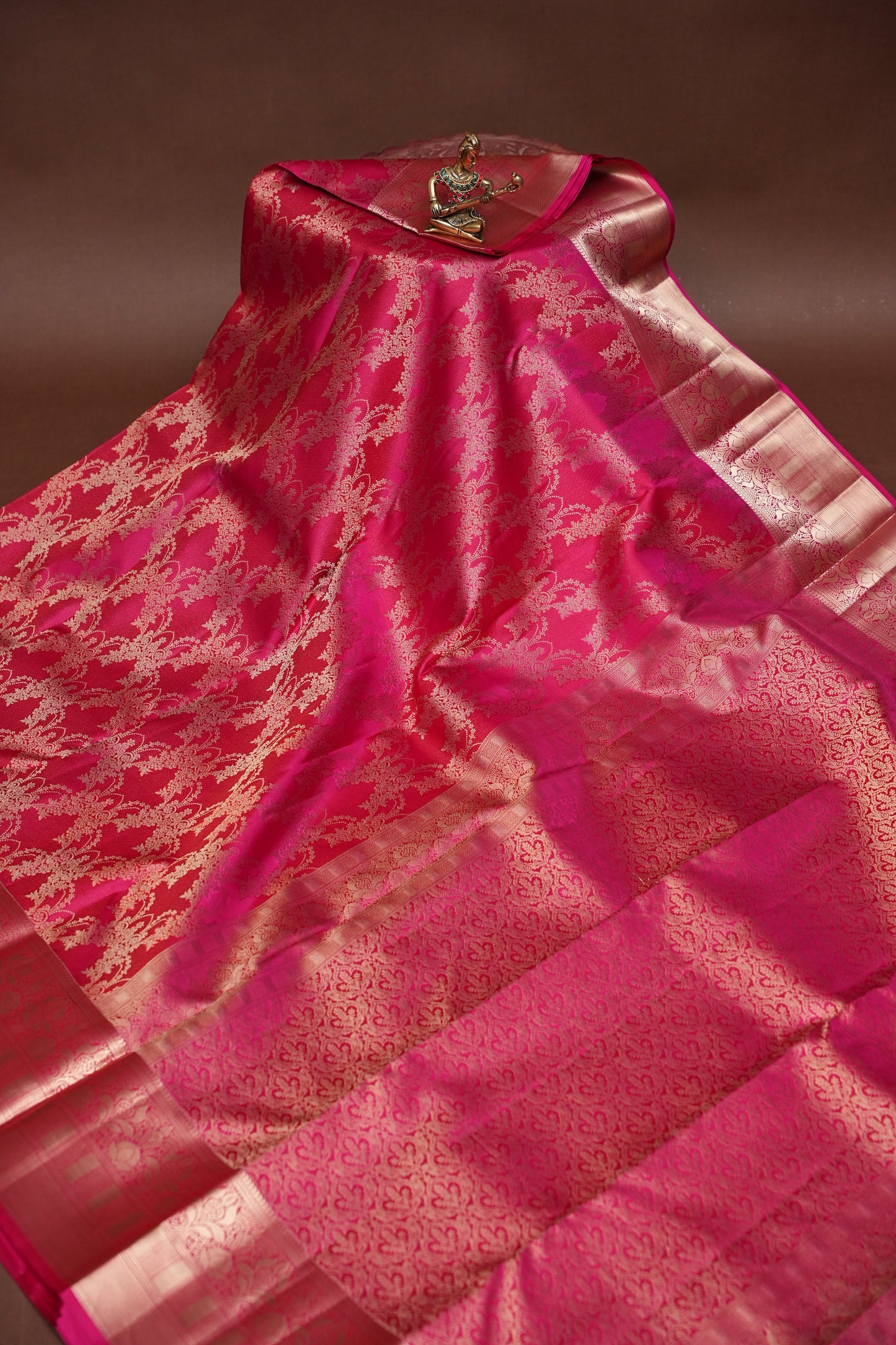 Pure Kanchipuram Brocade Silk Saree - Pink| Silk Mark Certified