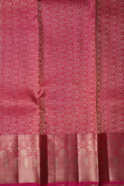 Pure Kanchipuram Brocade Silk Saree - Pink| Silk Mark Certified