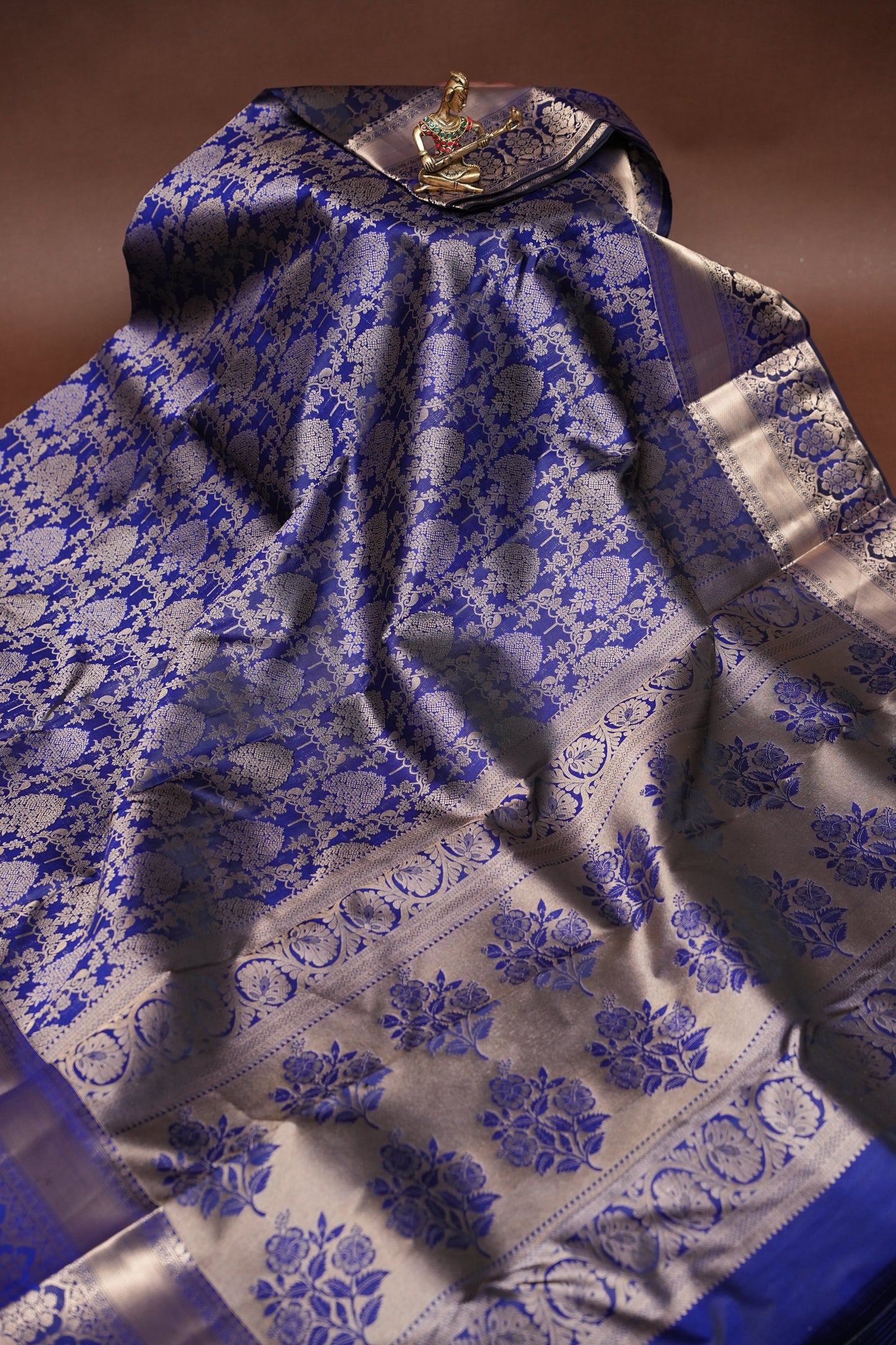 Pure Kanchipuram Brocade Silk Saree - Royal Blue| Silk Mark Certified