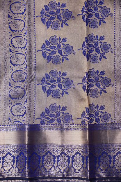 Pure Kanchipuram Brocade Silk Saree - Royal Blue| Silk Mark Certified