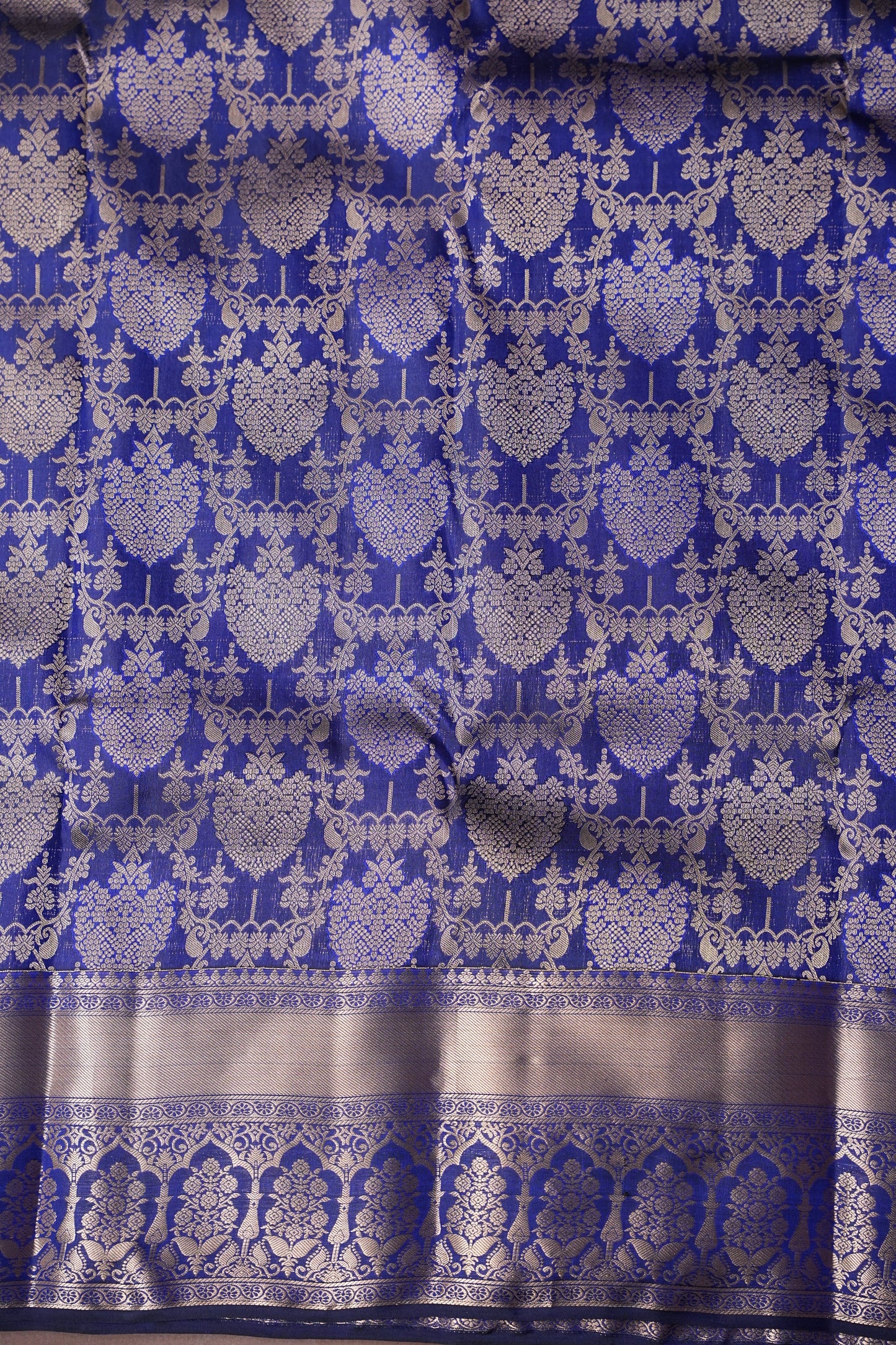 Pure Kanchipuram Brocade Silk Saree - Royal Blue| Silk Mark Certified