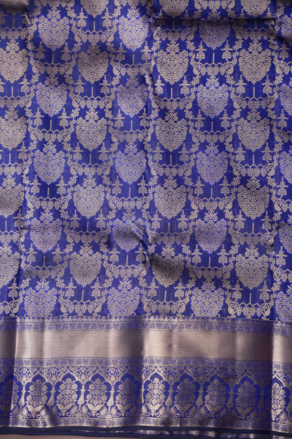 Pure Kanchipuram Brocade Silk Saree - Royal Blue| Silk Mark Certified
