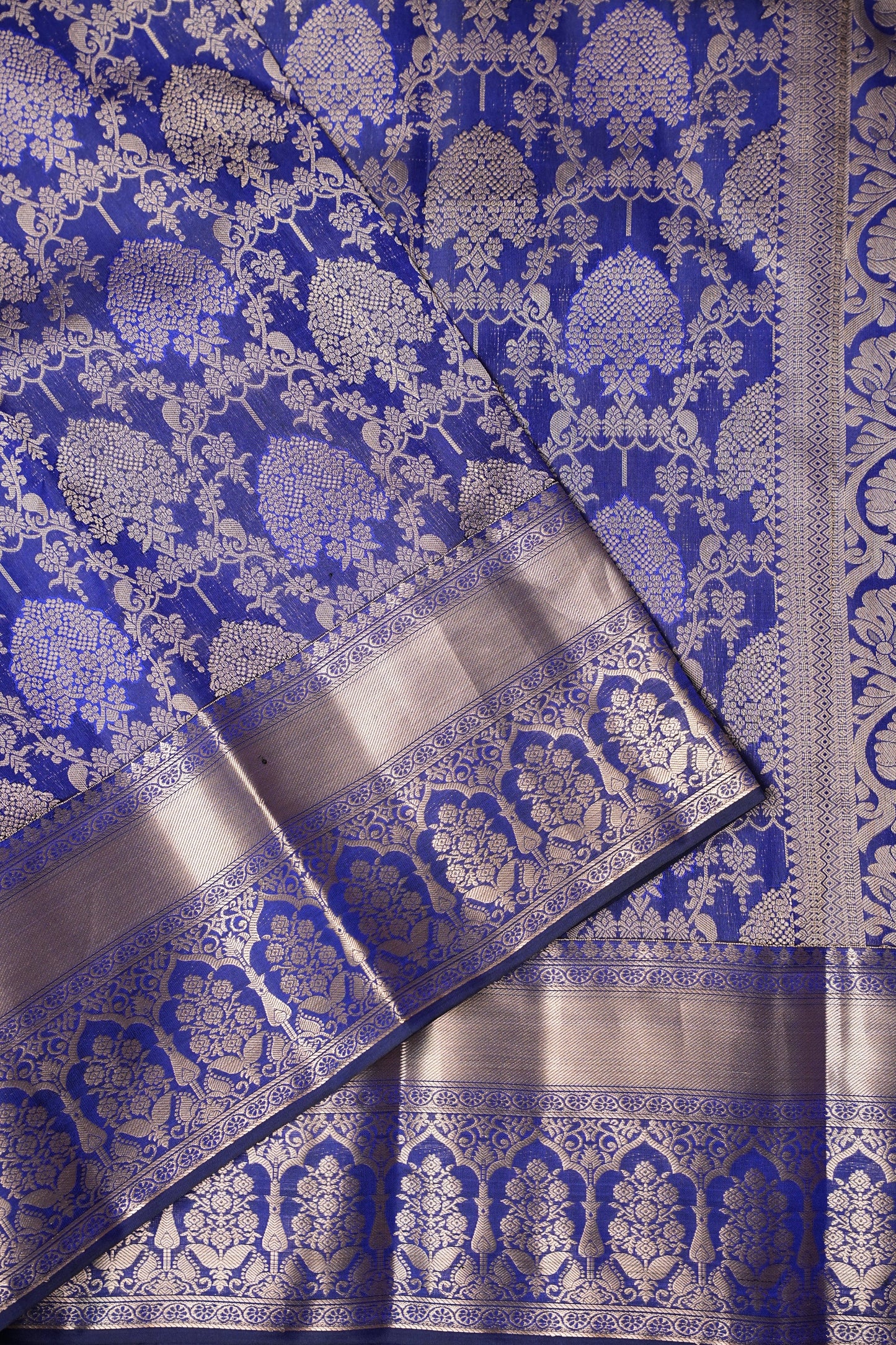 Pure Kanchipuram Brocade Silk Saree - Royal Blue| Silk Mark Certified