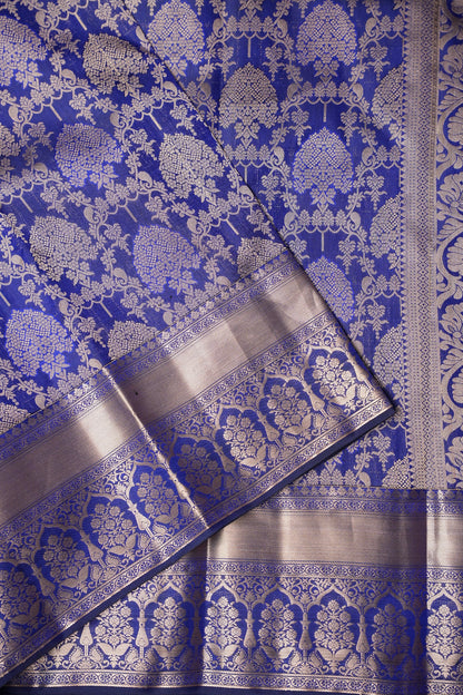 Pure Kanchipuram Brocade Silk Saree - Royal Blue| Silk Mark Certified