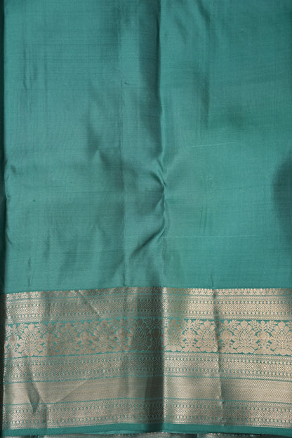 Pure Kanchipuram Silk Saree - Aqua Green| Silk Mark Certified