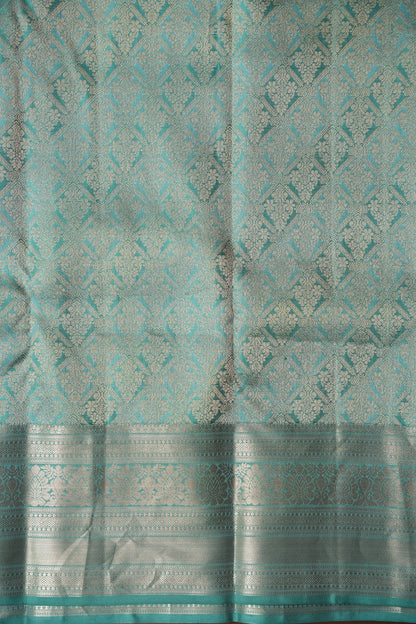 Pure Kanchipuram Silk Saree - Aqua Green| Silk Mark Certified