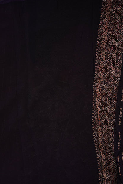 Banarasi Tussar Georgette Saree with Geometric Jaal Weave – Rust & Aubergine Purple