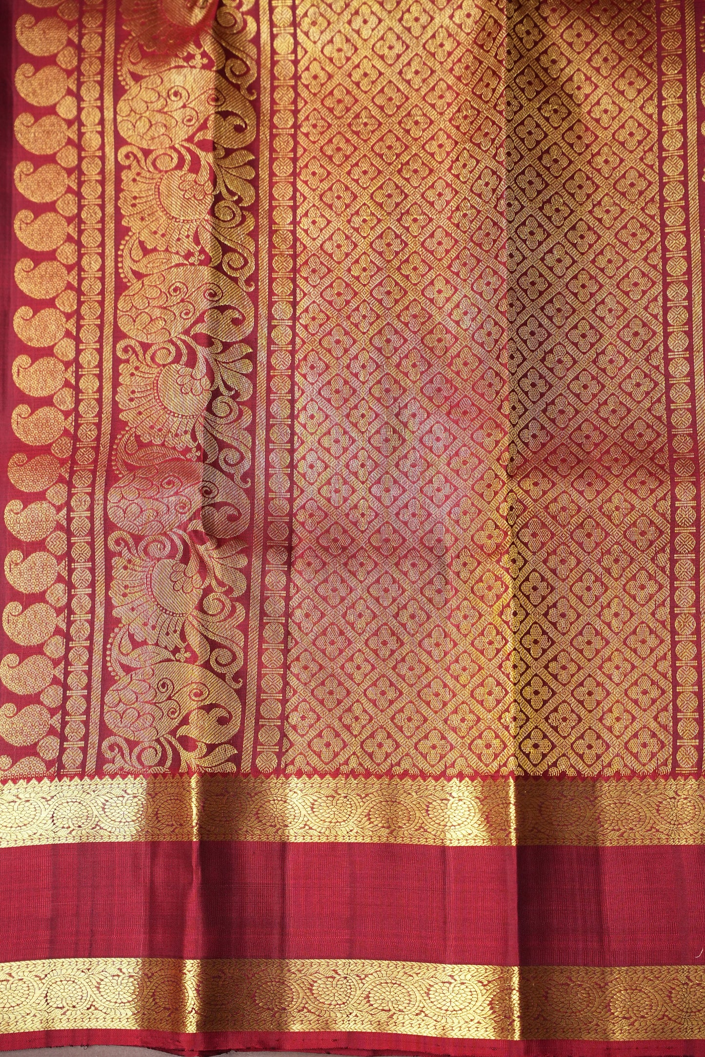 Pure Kanchipuram Silk Saree - Deep Purple & Maroon| Silk Mark Certified