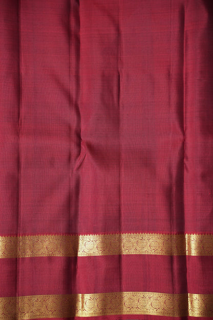Pure Kanchipuram Silk Saree - Deep Purple & Maroon| Silk Mark Certified
