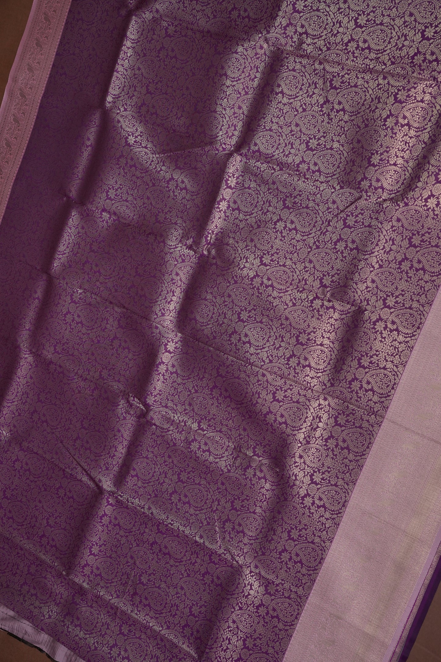 Kanchivaram Semi Silk Saree - Wine with Baby Pink