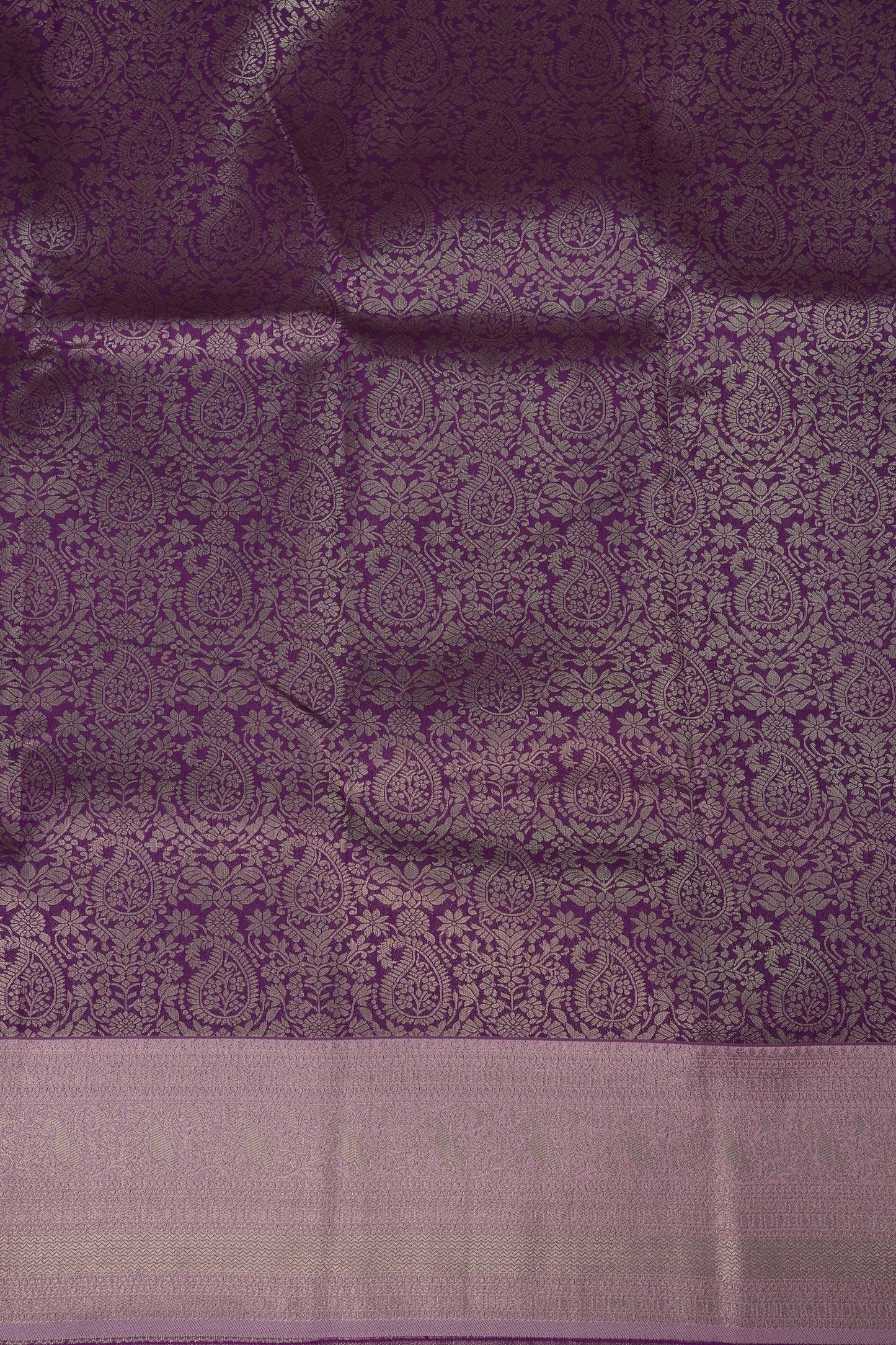 Kanchivaram Semi Silk Saree - Wine with Baby Pink