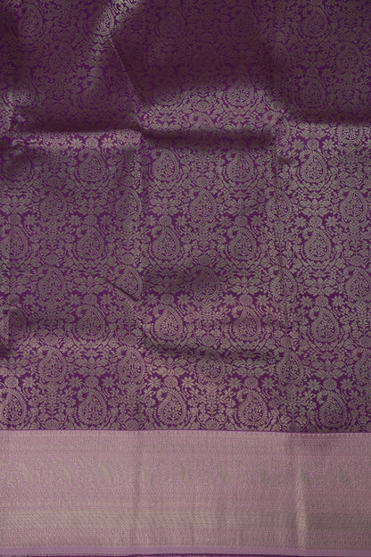 Kanchivaram Semi Silk Saree - Wine with Baby Pink