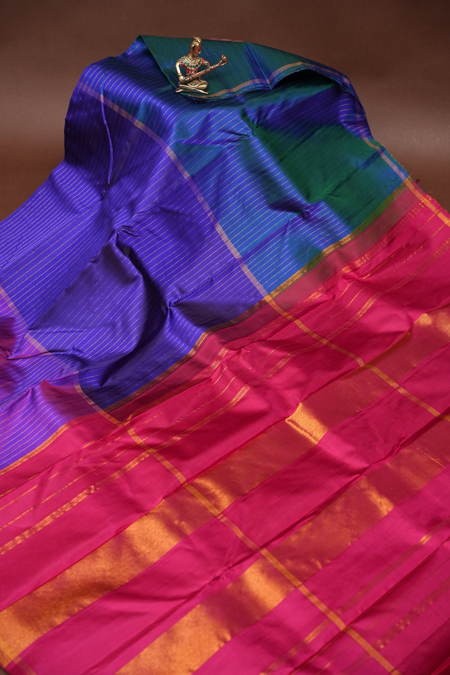 Designer Pure Kanchipuram Silk Saree in Ombre Pattern - Multicolor| Silk Mark Certified
