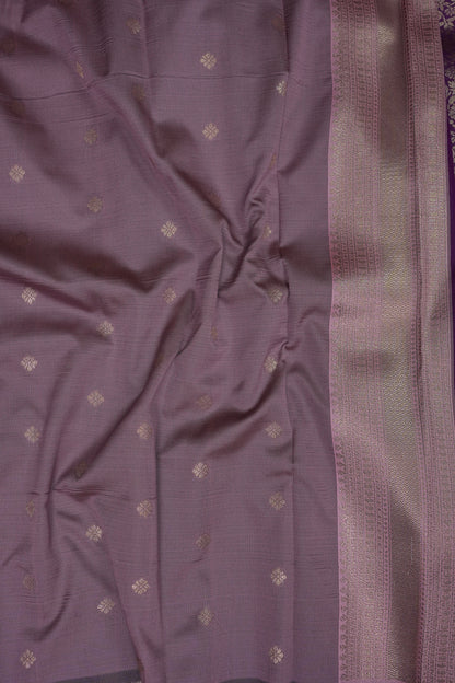 Kanchivaram Semi Silk Saree - Wine with Baby Pink