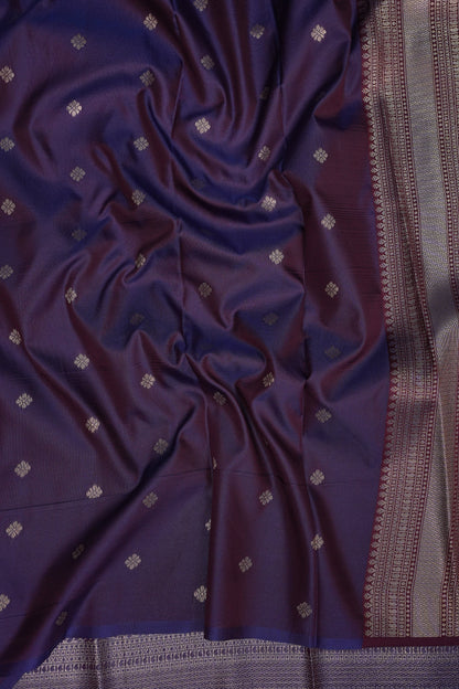 Kanchivaram Semi Silk Saree - Copper with Deep Purple