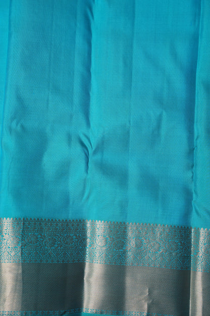 Pure Kanchipuram Brocade Silk Saree - Turquoise Blue| Silk Mark Certified