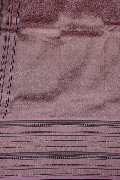 Black Semi Silk Saree with Pink Vintage Zari Border