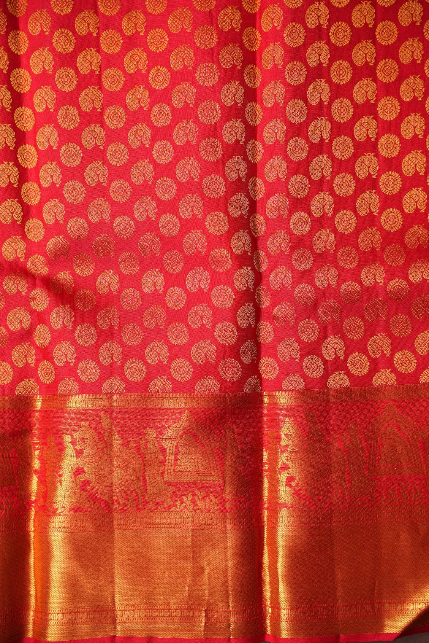 Pure Kanchipuram Silk Saree - Crimson Red| Silk Mark Certified