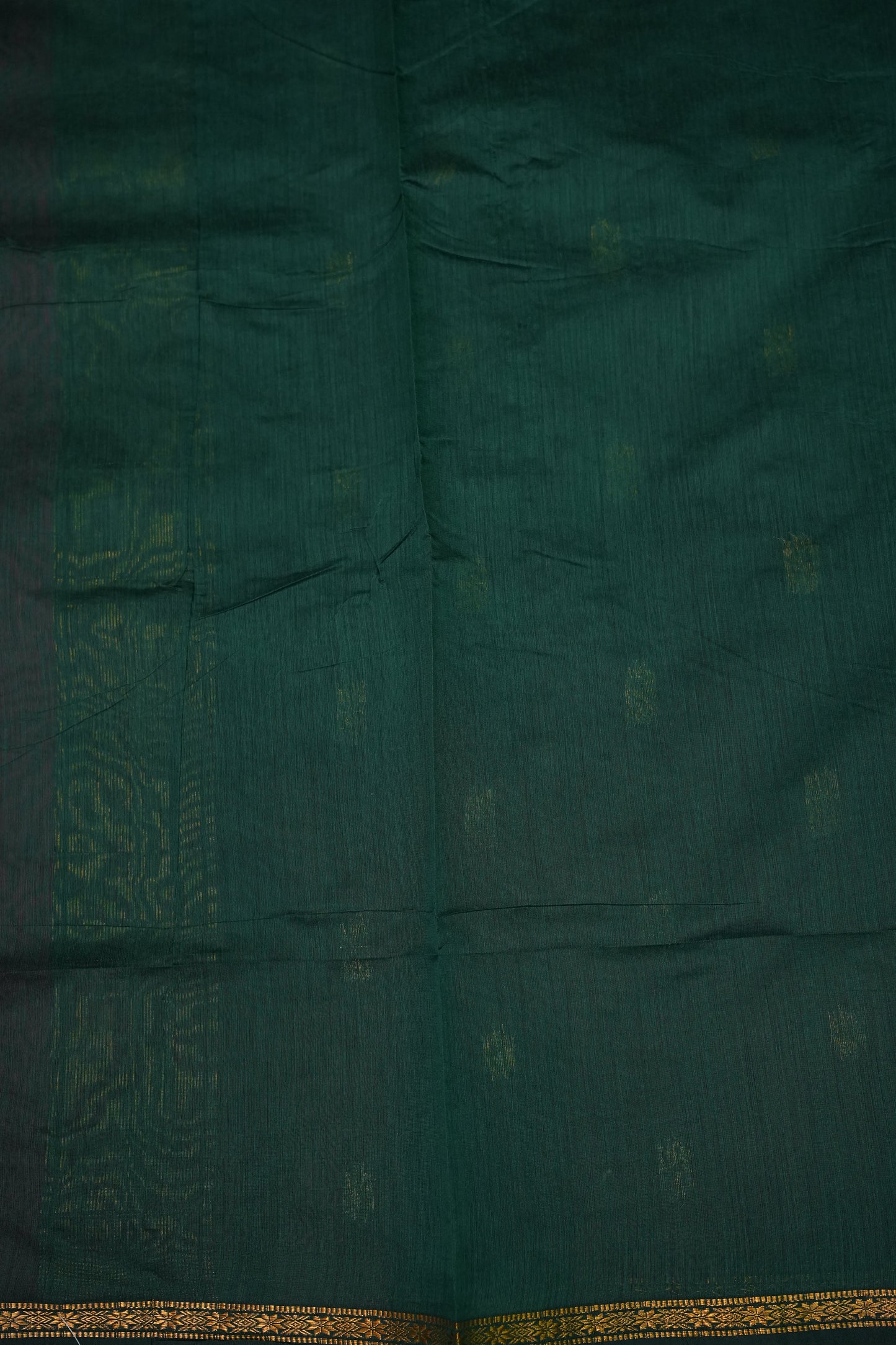 Maheshwari Silk Cotton Saree | Emerald Green With Pink