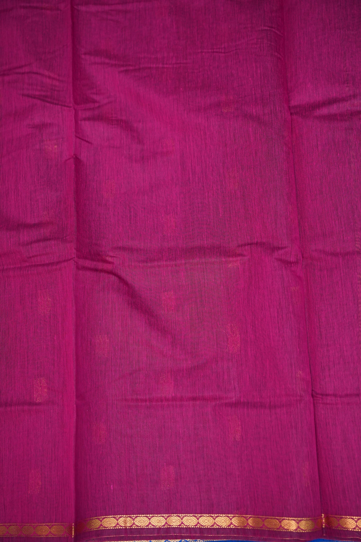 Maheshwari Silk Cotton Saree | Blue With Pink