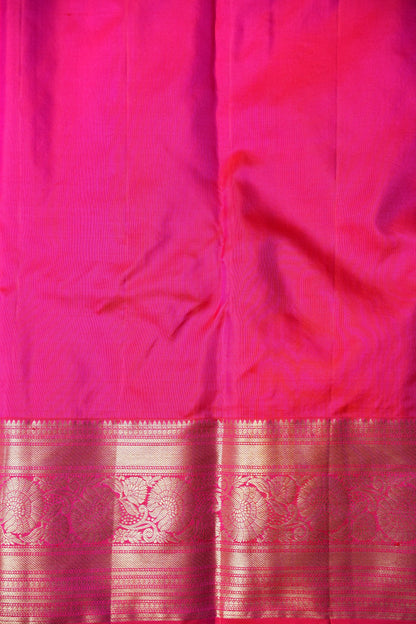 Pure Kanchipuram Silk Saree in Fusion Concept - Red & Pink| Silk Mark Certified