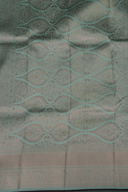 Deep Purple Semi Silk Saree with Sea Green Zari Border